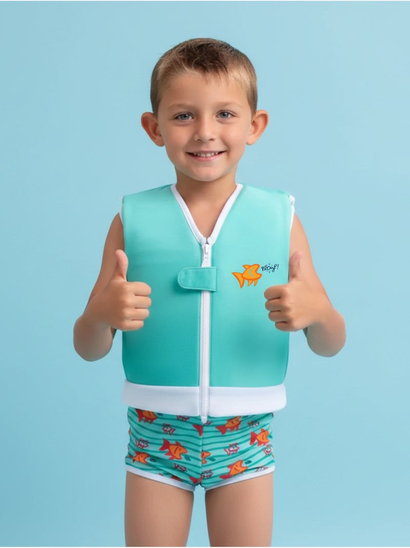 Plouf! Maillot de bain flottant Enfant - Piranha Vert - Kiabi