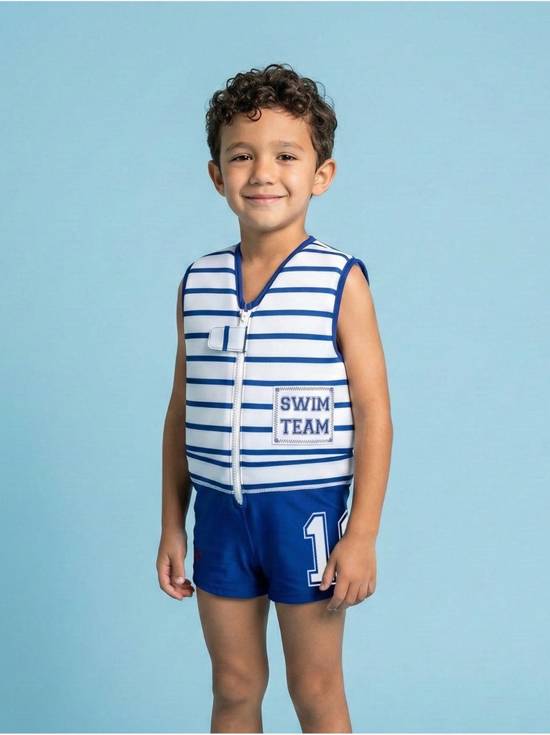 Plouf! Maillot de bain flottant Enfant - Pool Boy Bleu Blanc - Kiabi