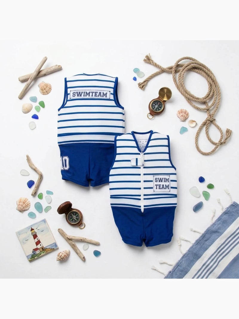 Plouf! Maillot de bain flottant Enfant - Pool Boy Bleu Blanc - Kiabi
