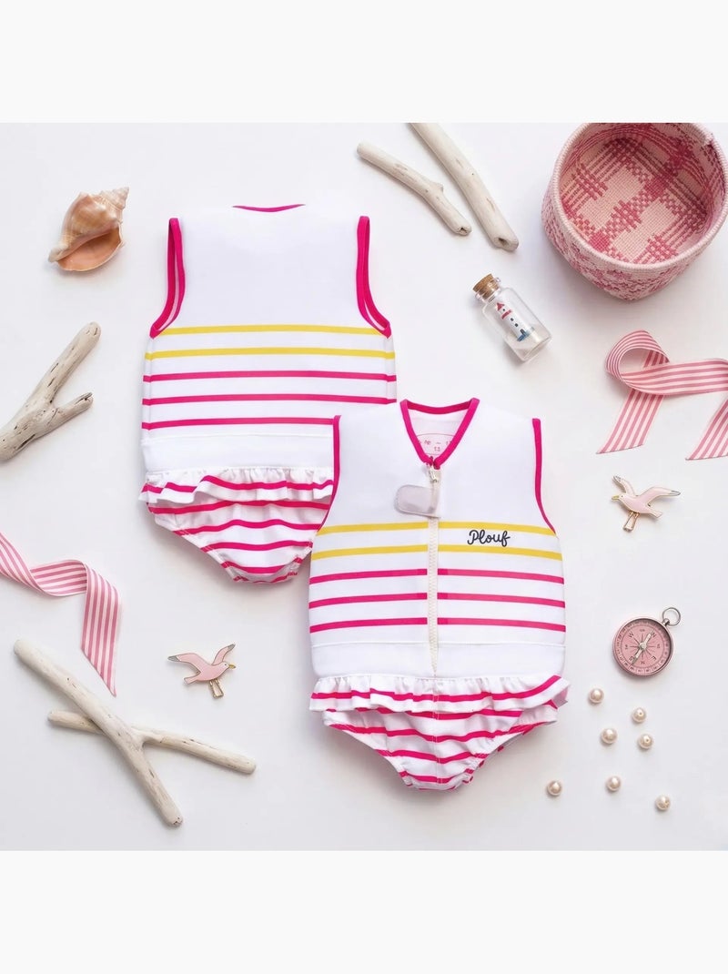 Plouf! Maillot de bain flottant Enfant - Stéphanie Blanc Rose - Kiabi