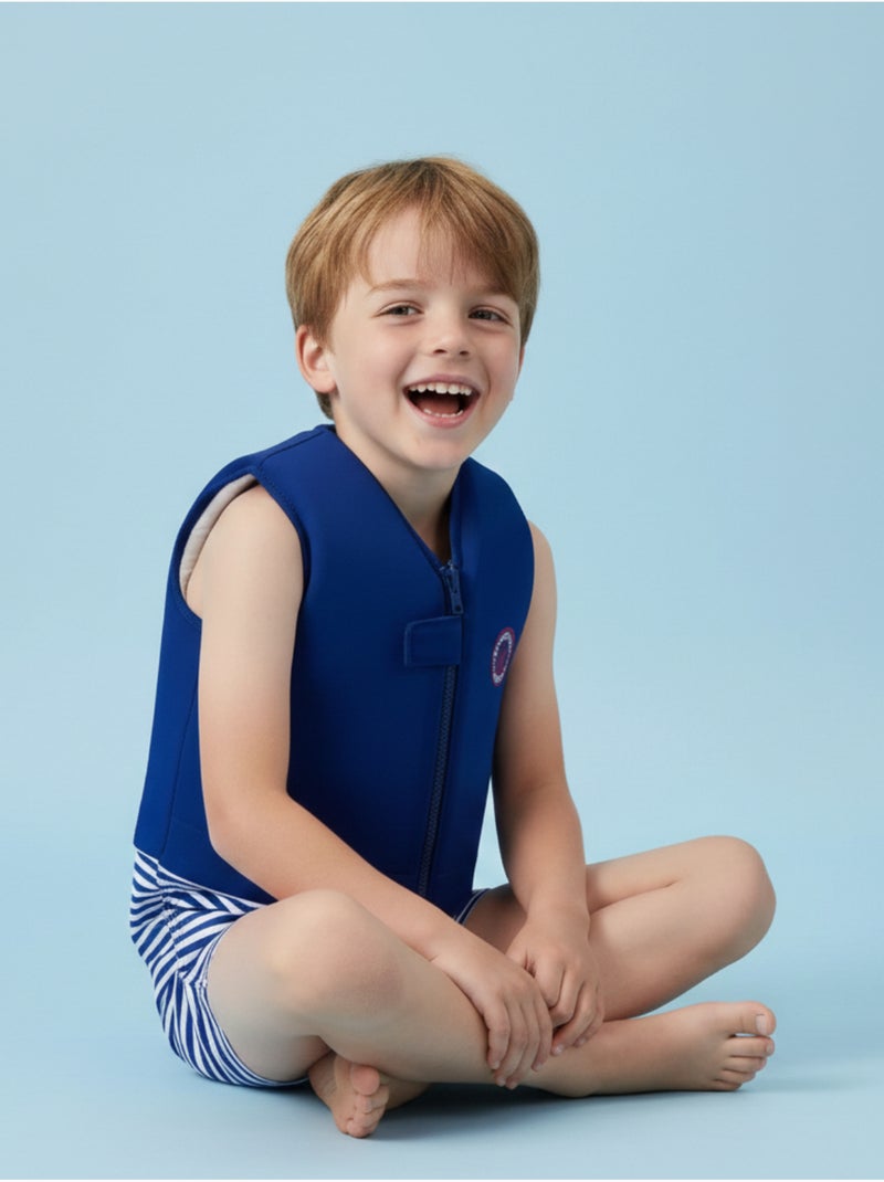 Plouf! Maillot de bain flottant Enfant - Teilo Bleu Blanc - Kiabi