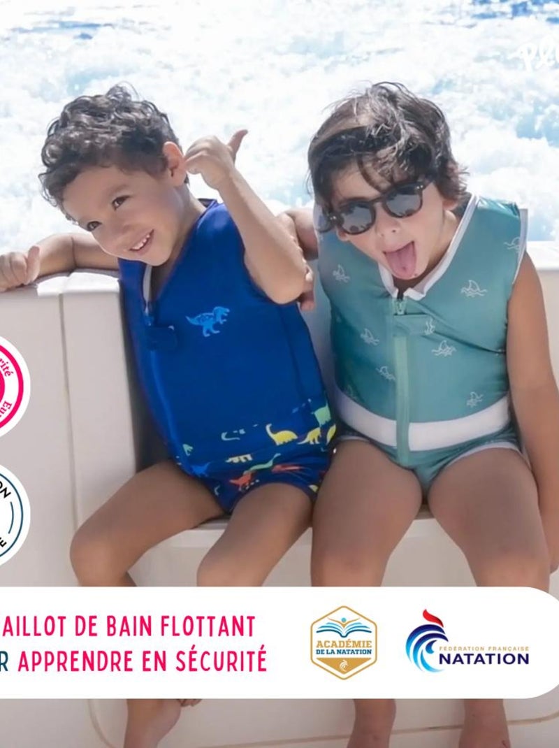 Plouf! Maillot de Bain Jurassic Enfant avec Flotteurs - Accessoire de Natation Garçon Bleu - Kiabi