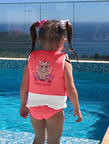 Plouf! Maillot de Bain Licorne Enfant avec Flotteurs
