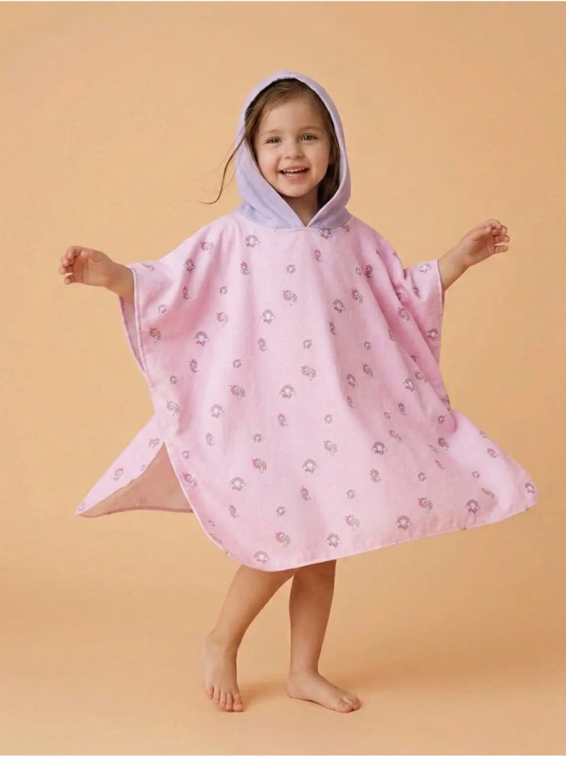 Plouf! Poncho en microfibres Blanc Rose - Kiabi