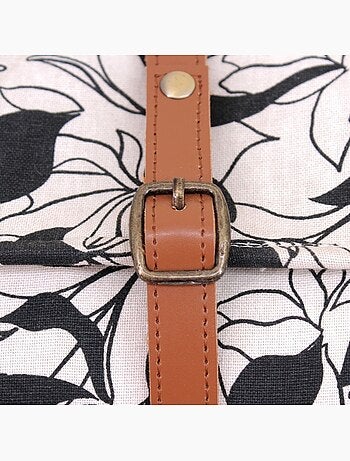 Pochette à bijoux fleuris marron, beige