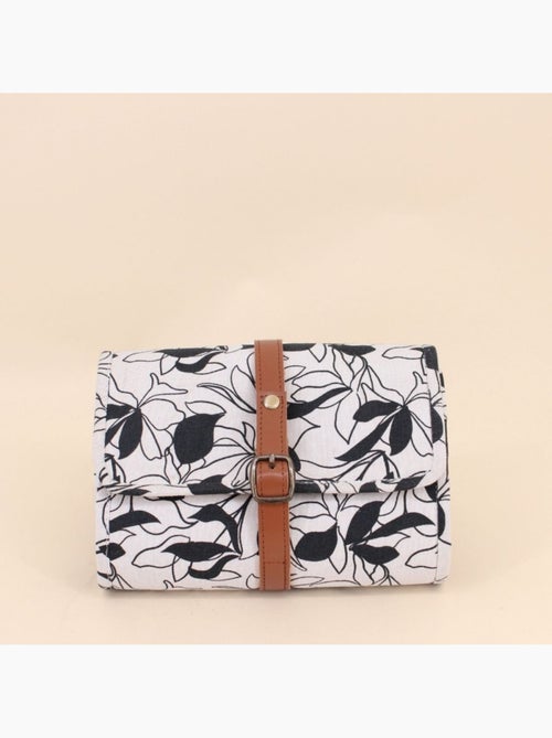 Pochette à bijoux fleuris marron, beige - Kiabi