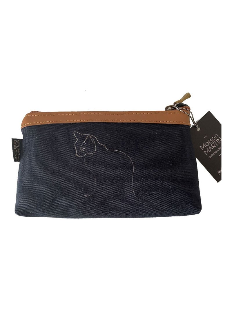 Pochette à maquillage Chat Quibe - Fabrication Française Noir - Kiabi