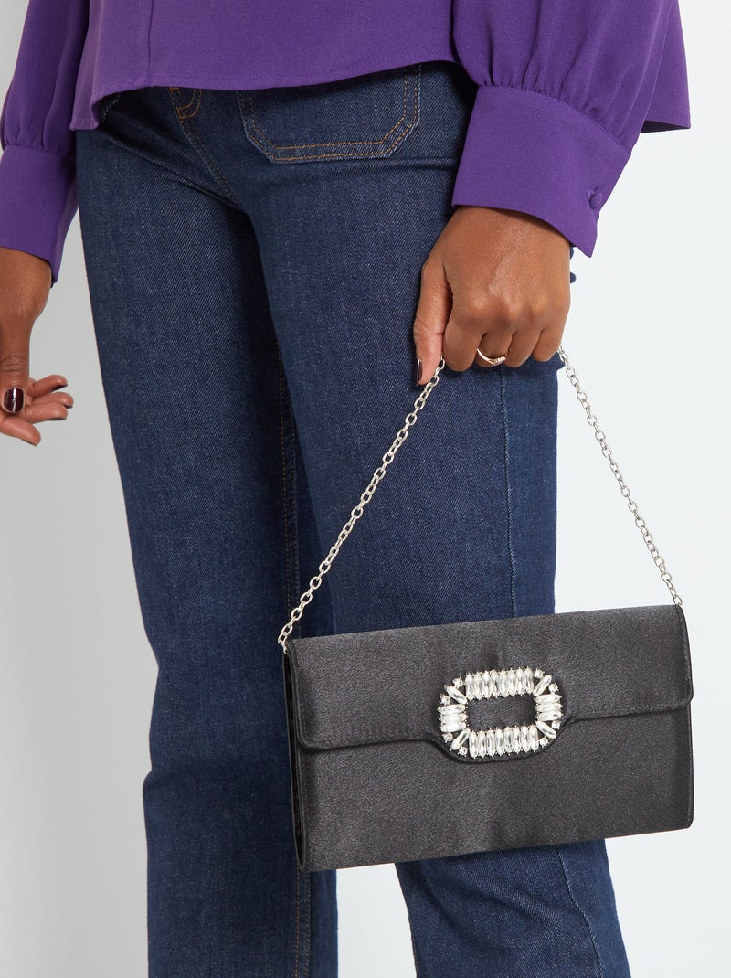 Pochette à rabat Noir - Kiabi