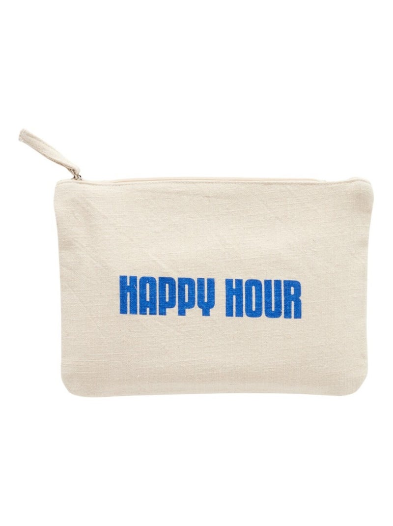 Pochette à zip imprimée SUMMER Bleu - Kiabi
