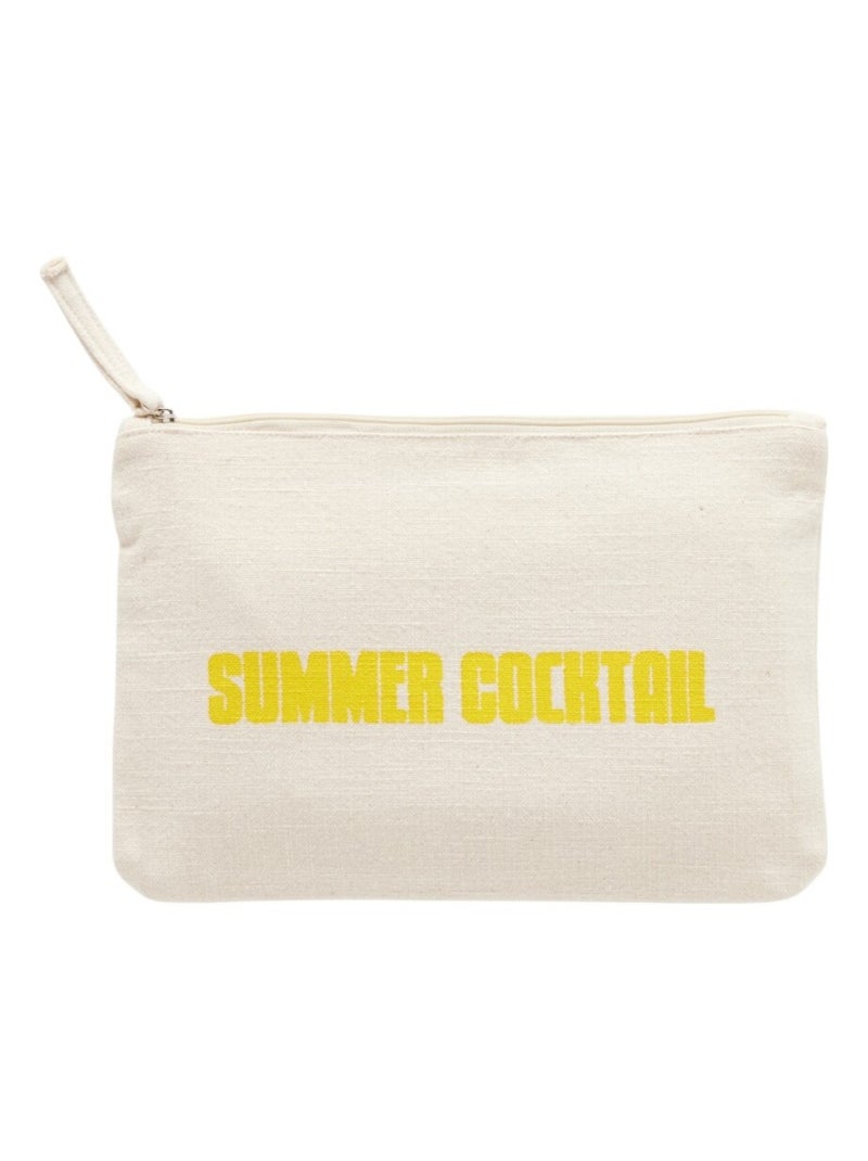 Pochette à zip imprimée SUMMER Jaune citron - Kiabi
