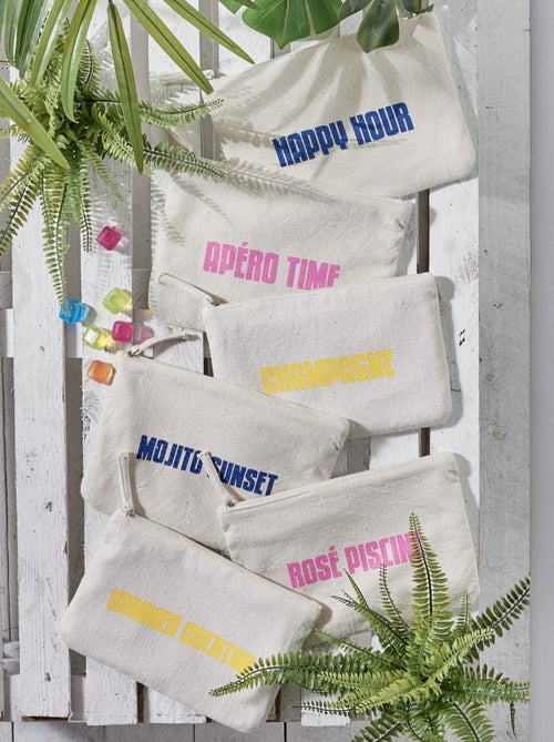 Pochette à zip imprimée SUMMER - Kiabi