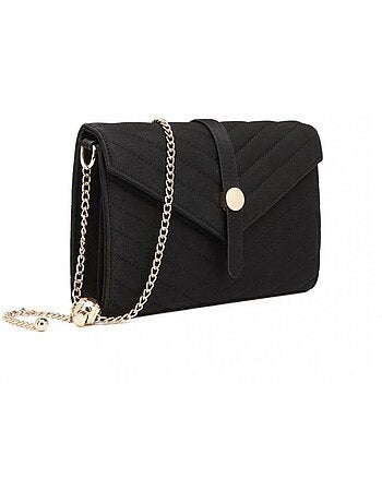 Pochette bandoulière chaîne rabat magnétique 23x5x16 cm - miss lulu