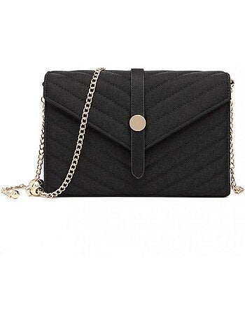 Pochette bandoulière chaîne rabat magnétique 23x5x16 cm - miss lulu