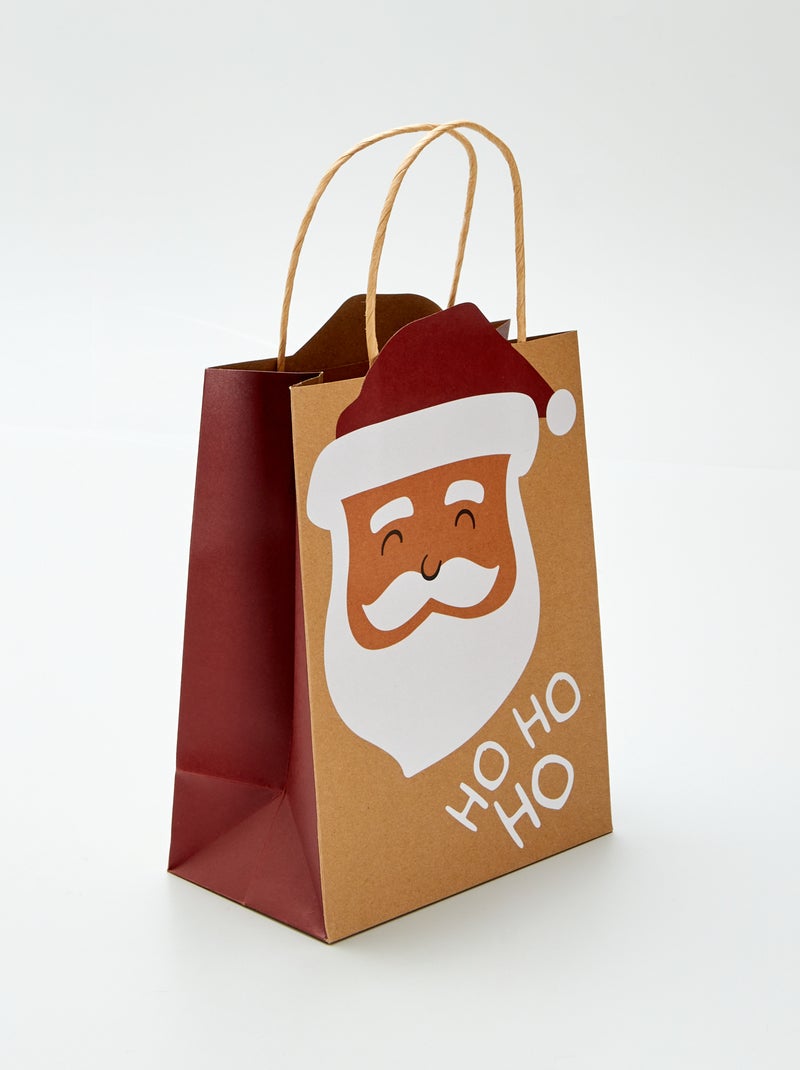 Pochette cadeau 'Père Noël' MARRON - Kiabi
