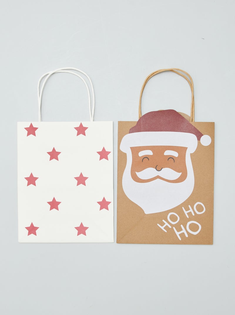 Pochette cadeau 'Père Noël' MARRON - Kiabi