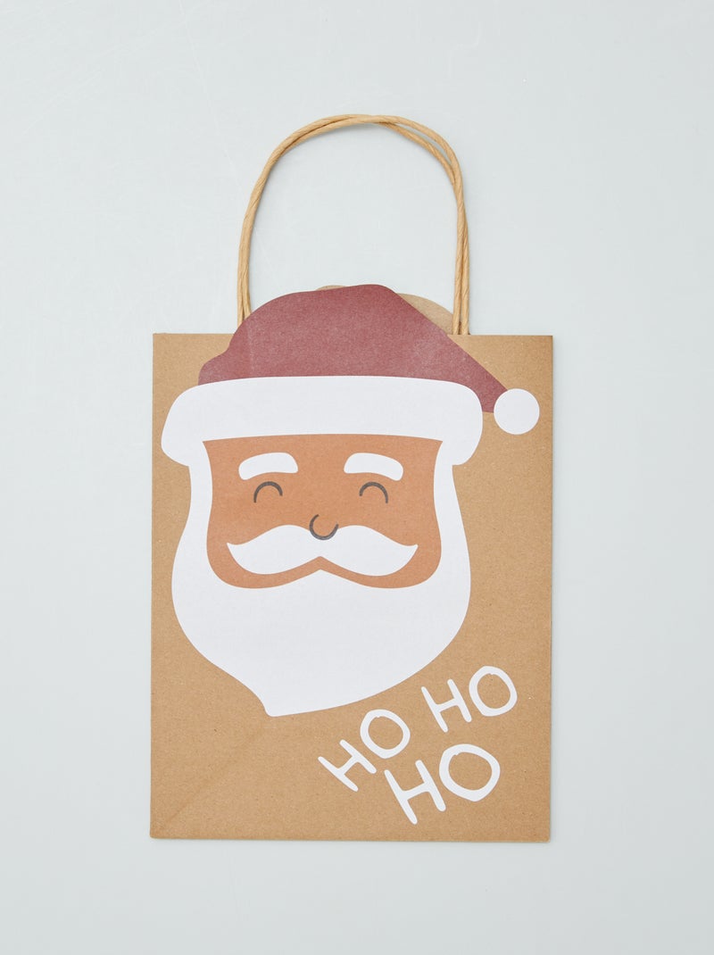 Pochette cadeau 'Père Noël' MARRON - Kiabi