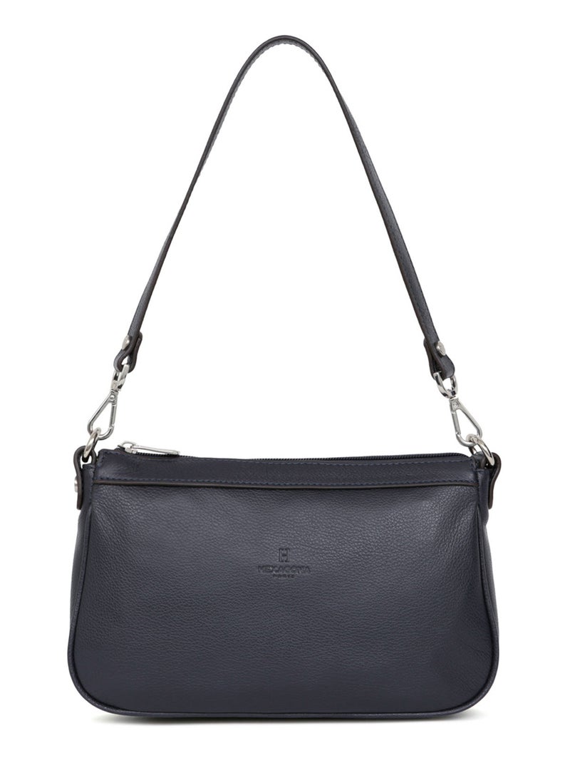 Pochette  Cuir CONFORT Bleu marine - Kiabi