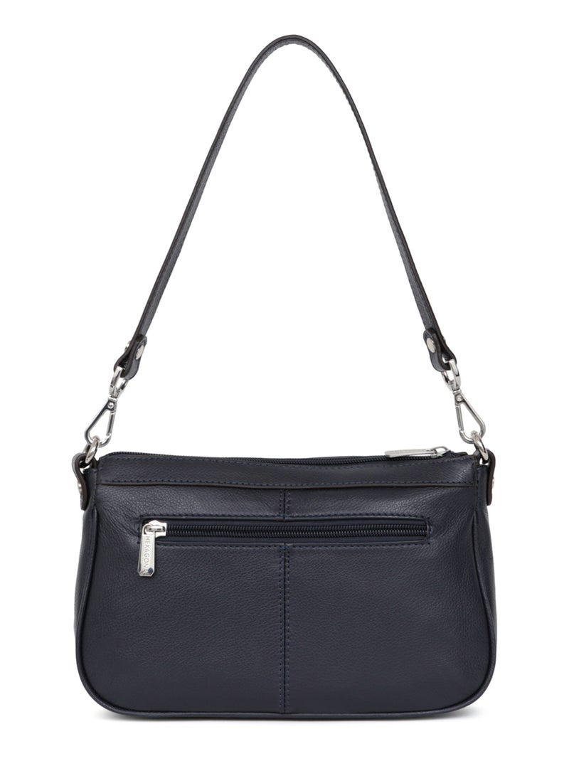 Pochette  Cuir CONFORT Bleu marine - Kiabi