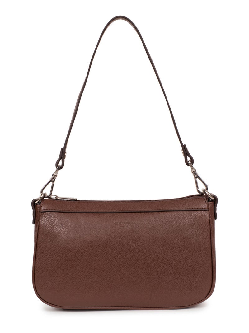 Pochette  Cuir CONFORT Cognac - Kiabi