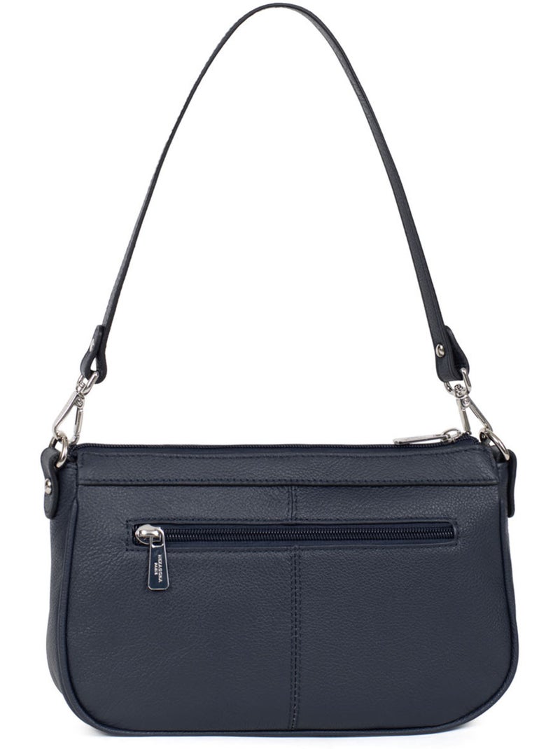 Pochette  cuir confort hexagona Bleu marine - Kiabi