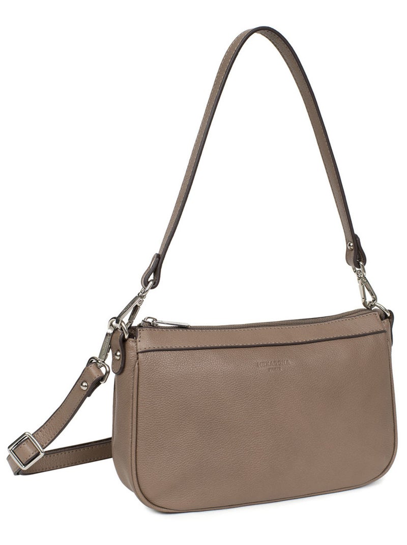 Pochette  cuir confort hexagona Marron glacé - Kiabi