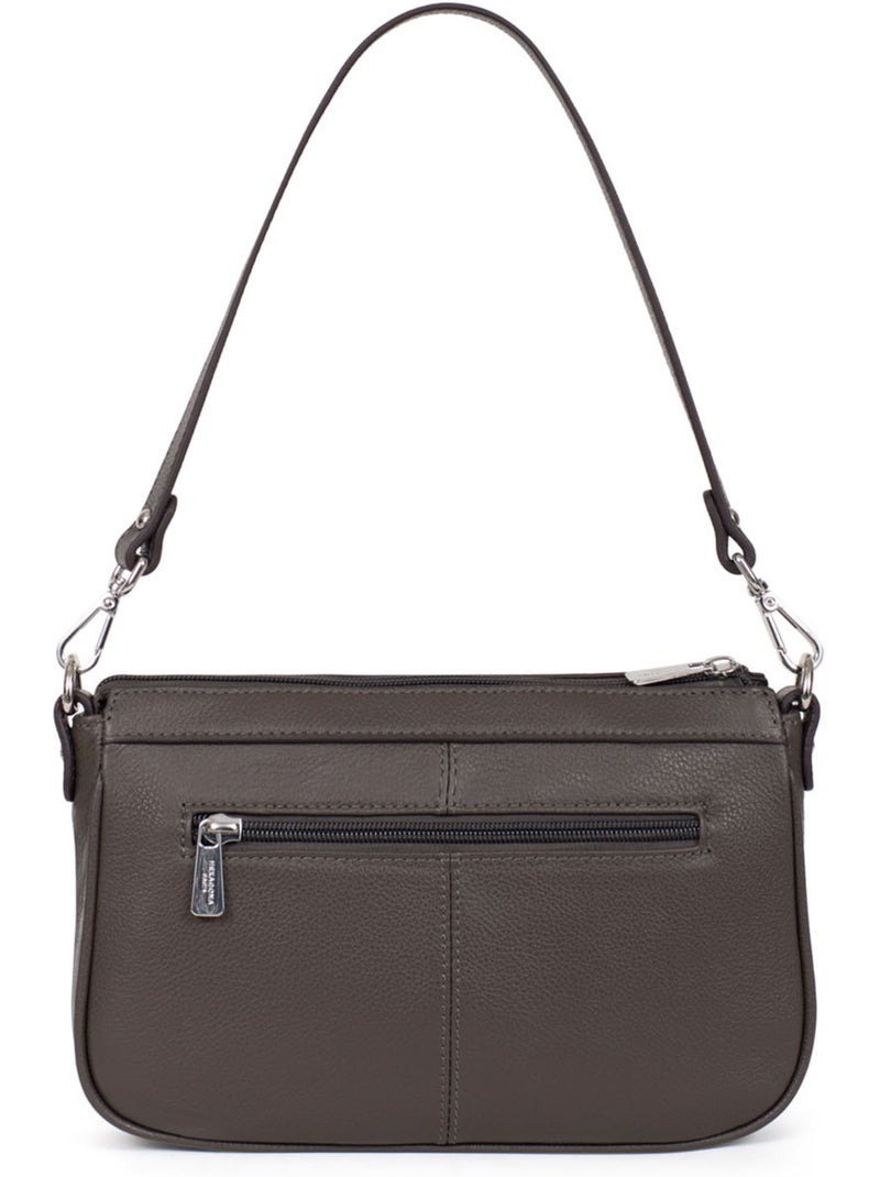 Pochette  cuir confort hexagona Taupe - Kiabi