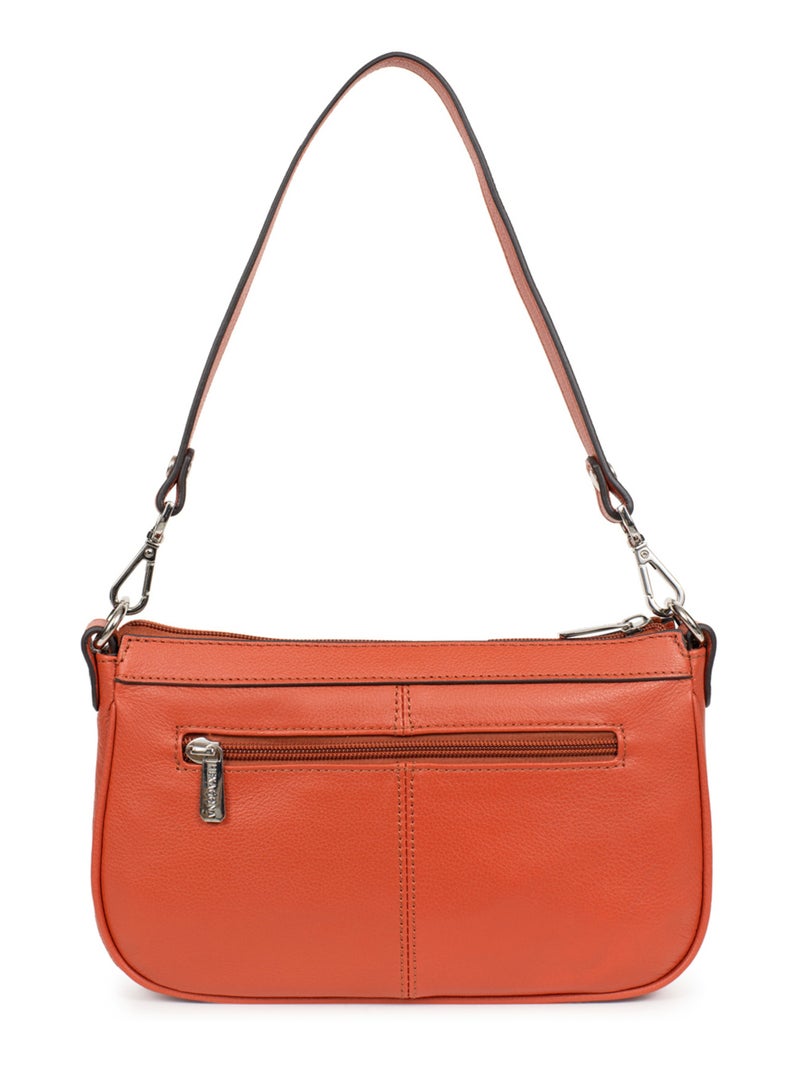 Pochette  Cuir CONFORT Orange - Kiabi