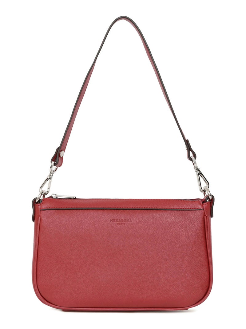 Pochette  Cuir CONFORT Rouge foncé - Kiabi
