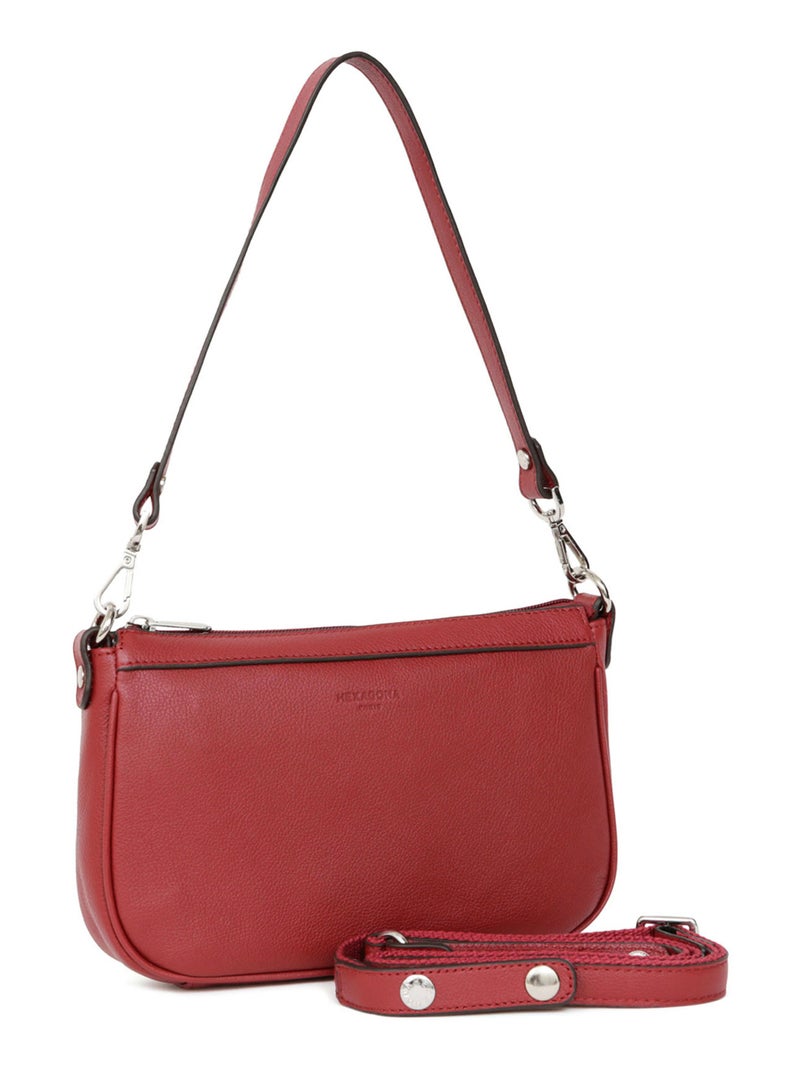 Pochette  Cuir CONFORT Rouge foncé - Kiabi