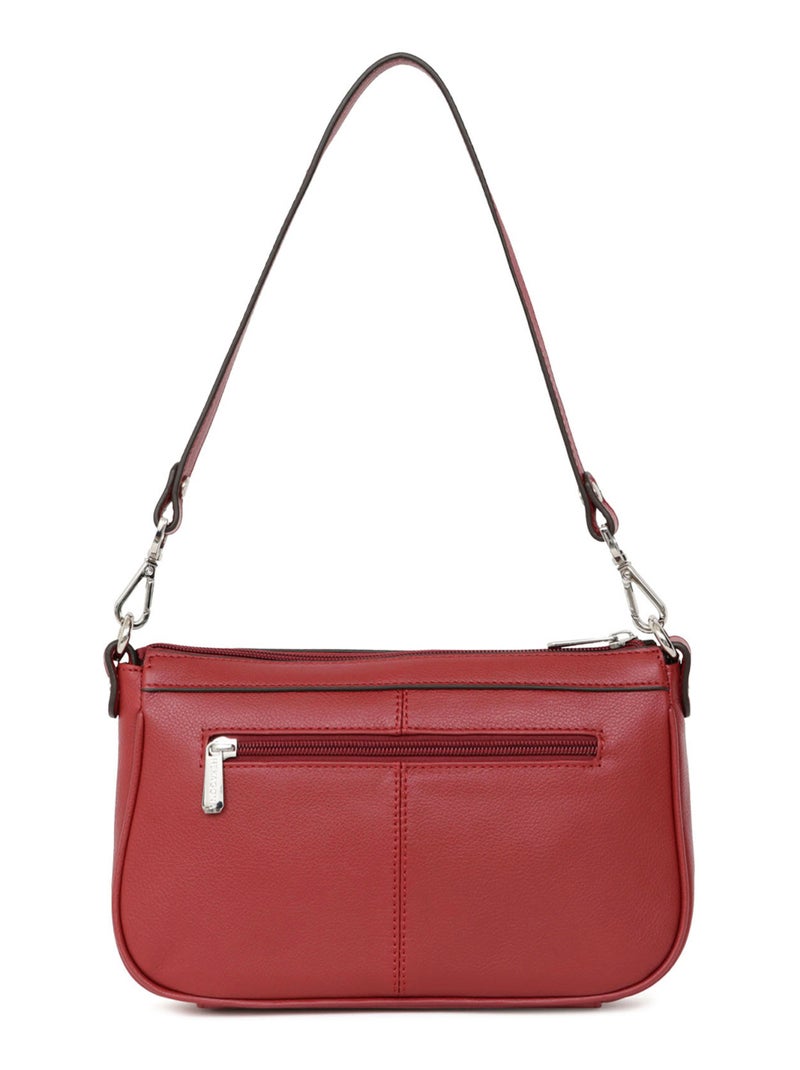 Pochette  Cuir CONFORT Rouge foncé - Kiabi
