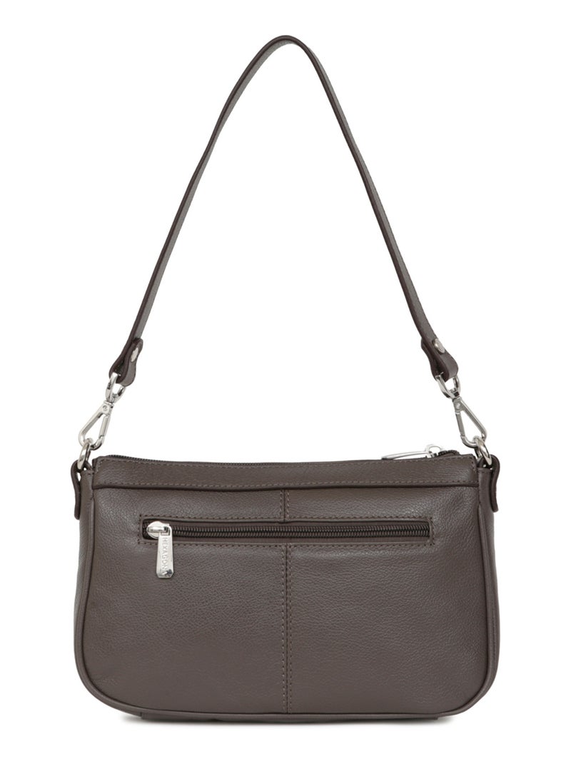 Pochette  Cuir CONFORT Taupe - Kiabi