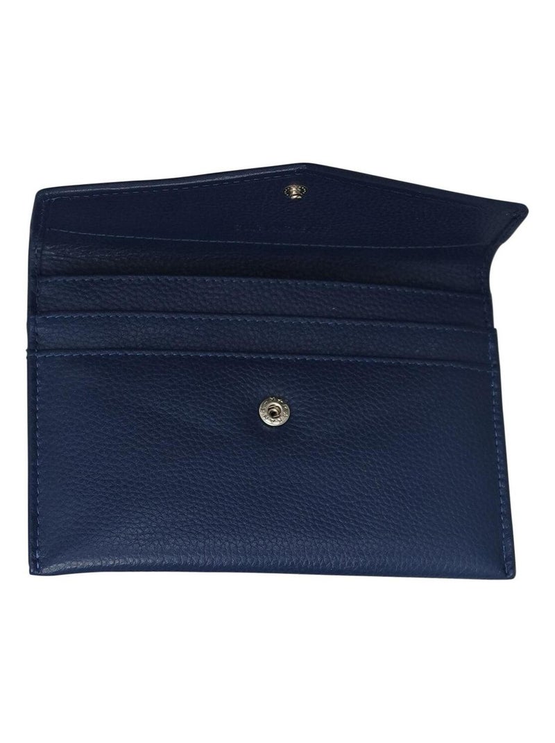 Pochette cuir Format enveloppe étui Carte RFID Bleu marine - Kiabi