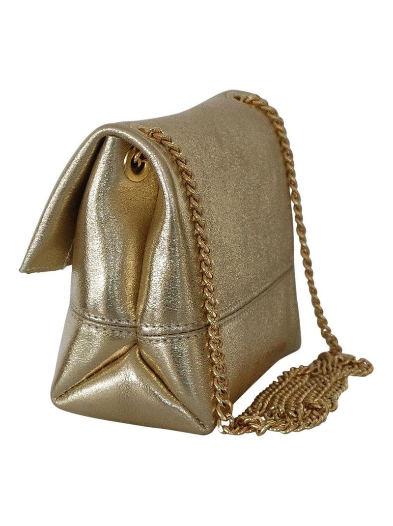 Pochette cuir LOULE Doré/or - Kiabi