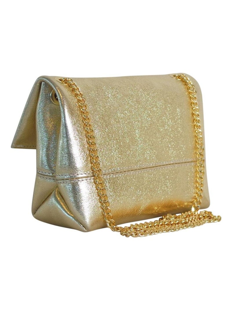 Pochette cuir LOULE Doré/or - Kiabi