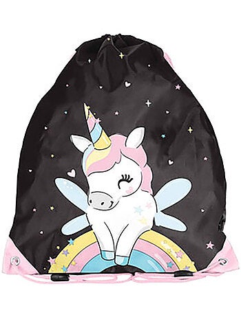 Pochette de bain à cordons licorne arc-en-ciel 38 cm – La boutique des toons