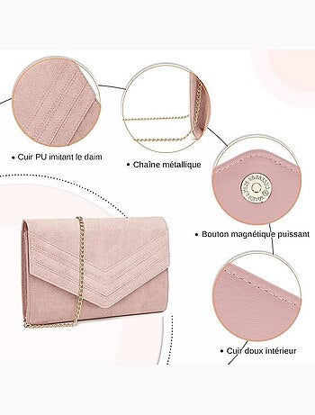 Pochette de soirée bandoulière chaîne 24x3x17 cm - miss lulu