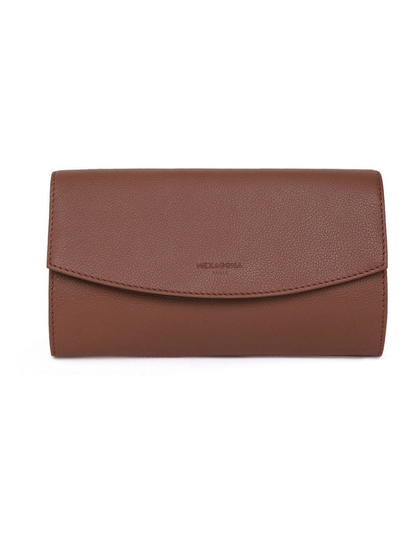 Pochette de soirée  Cuir CONFORT Cognac - Kiabi