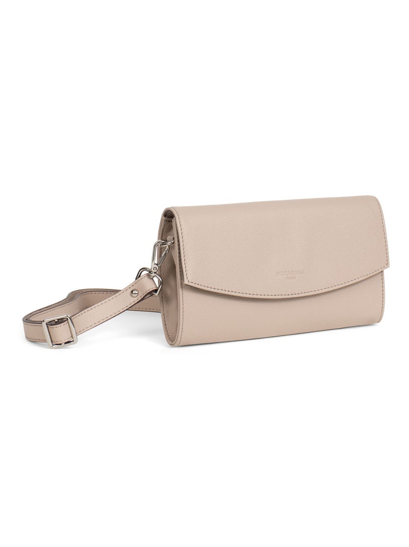 Pochette de soirée  cuir confort hexagona Beige - Kiabi