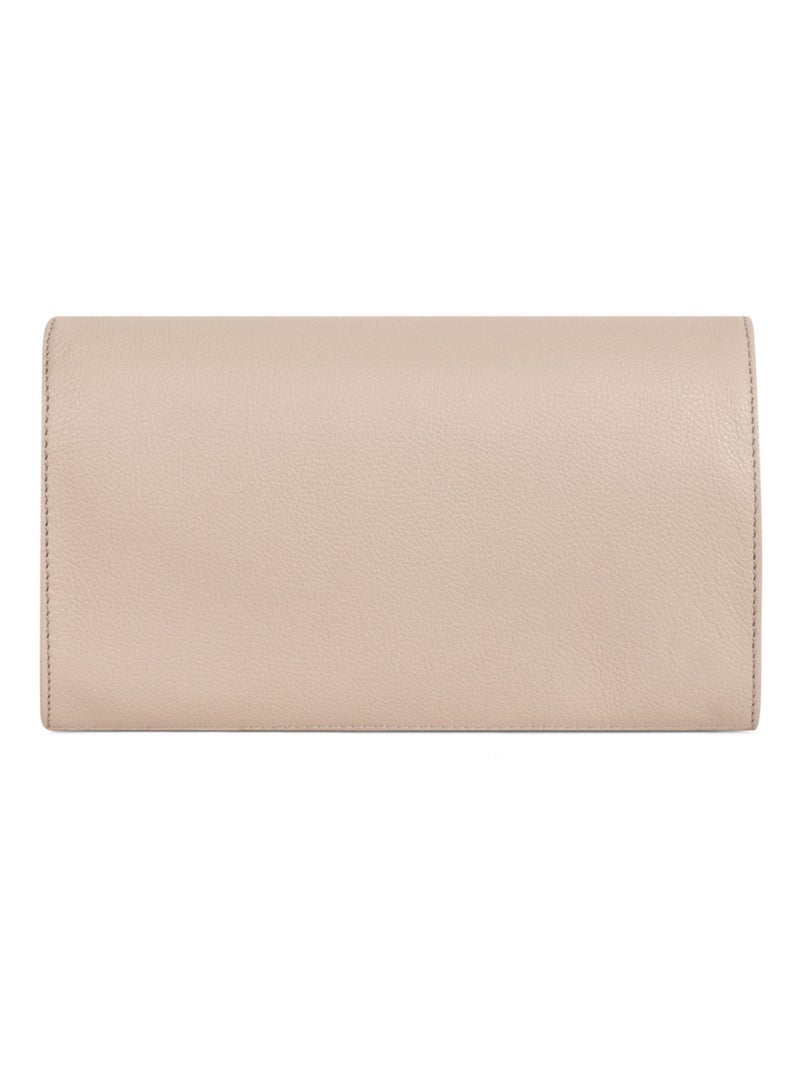 Pochette de soirée  cuir confort hexagona Beige - Kiabi
