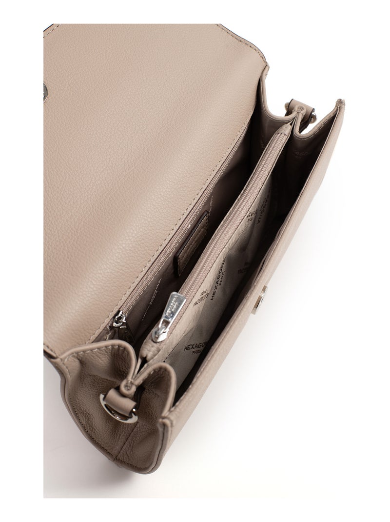 Pochette de soirée  cuir confort hexagona Beige - Kiabi