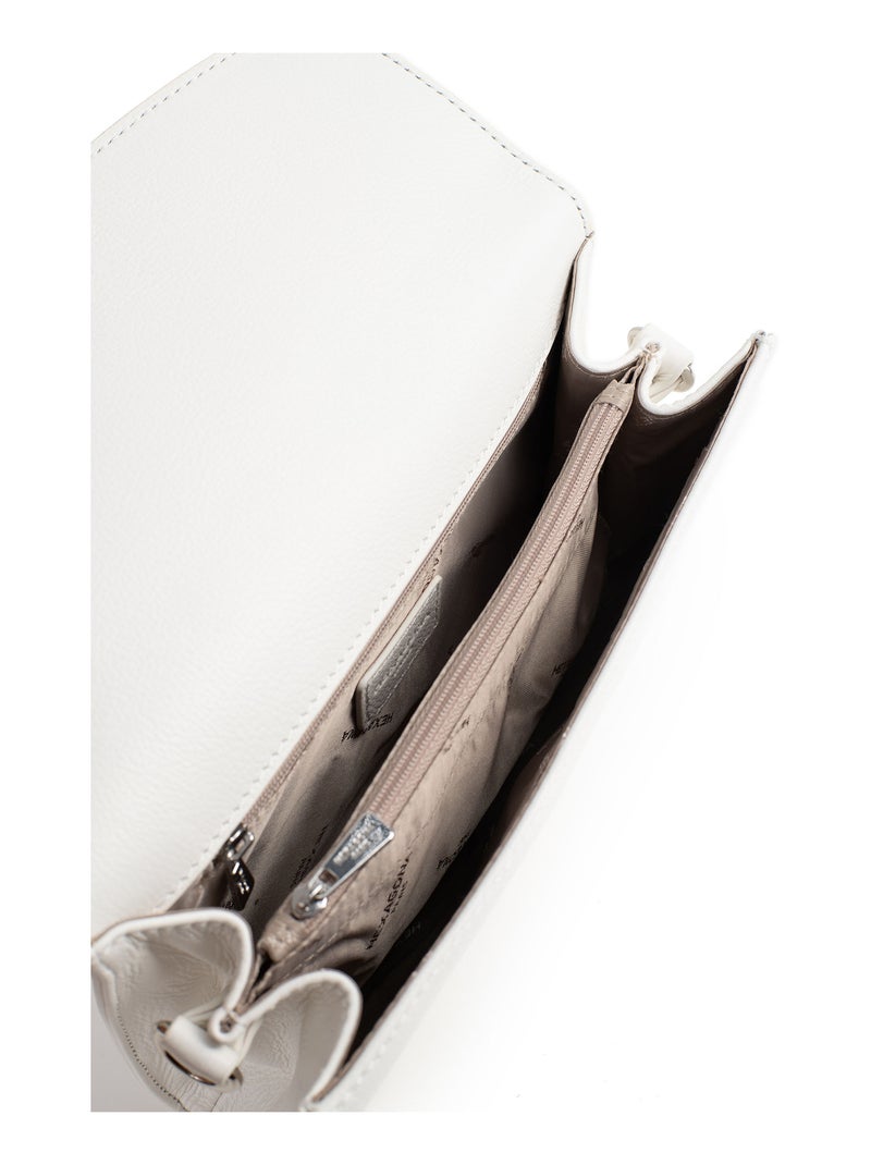 Pochette de soirée  cuir confort hexagona Blanc - Kiabi