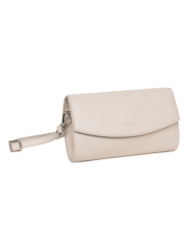Pochette de soirée  cuir confort hexagona Ivoire - Kiabi