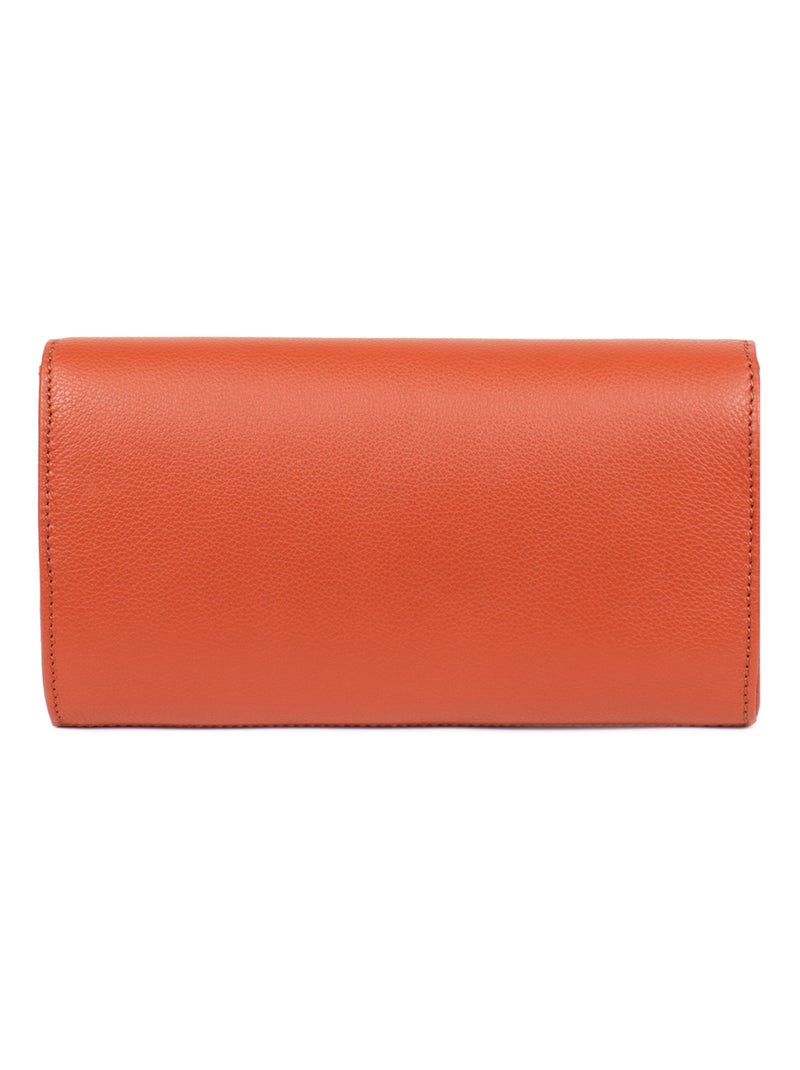Pochette de soirée  cuir confort hexagona Orange - Kiabi