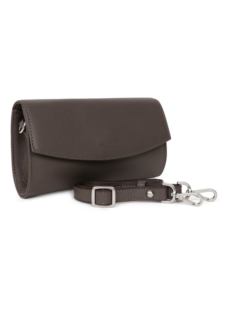 Pochette de soirée  cuir confort hexagona Taupe - Kiabi