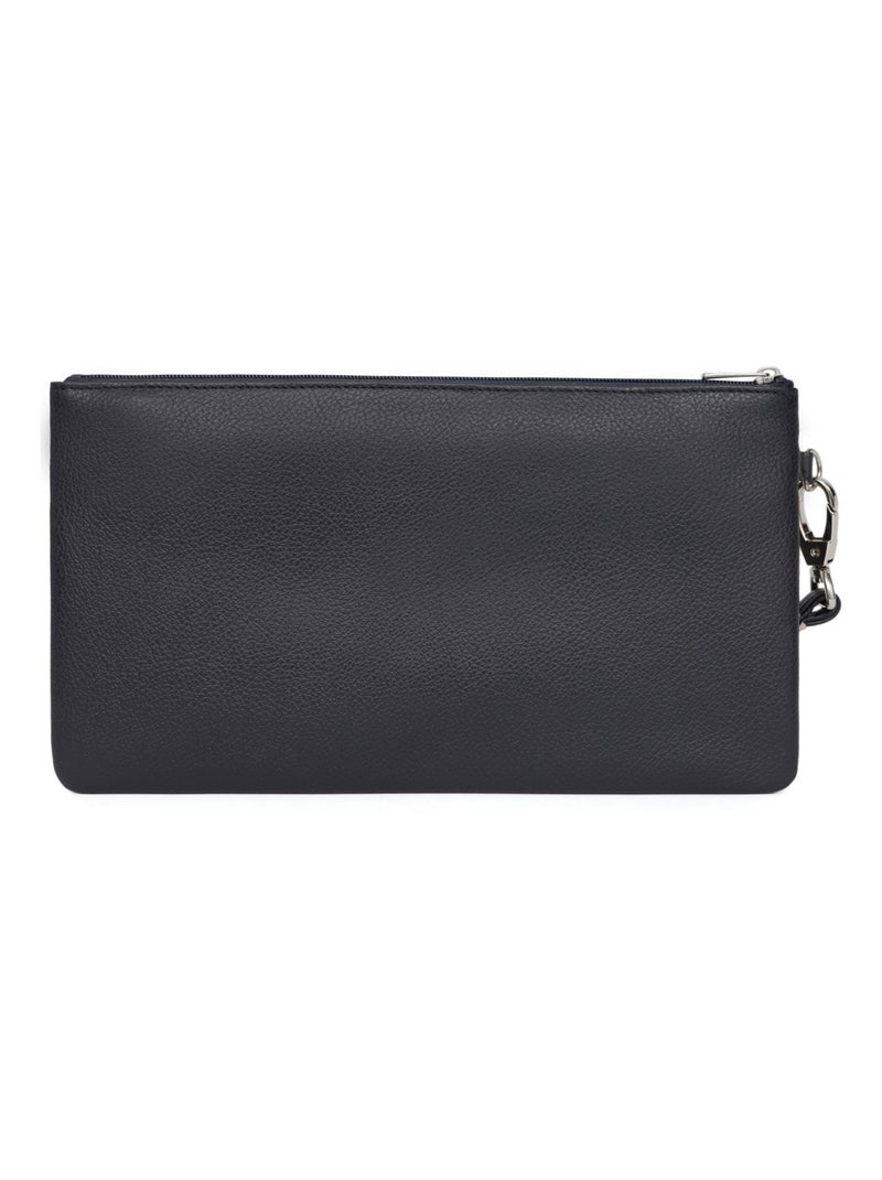 Pochette dragonne  cuir confort hexagona Bleu marine - Kiabi