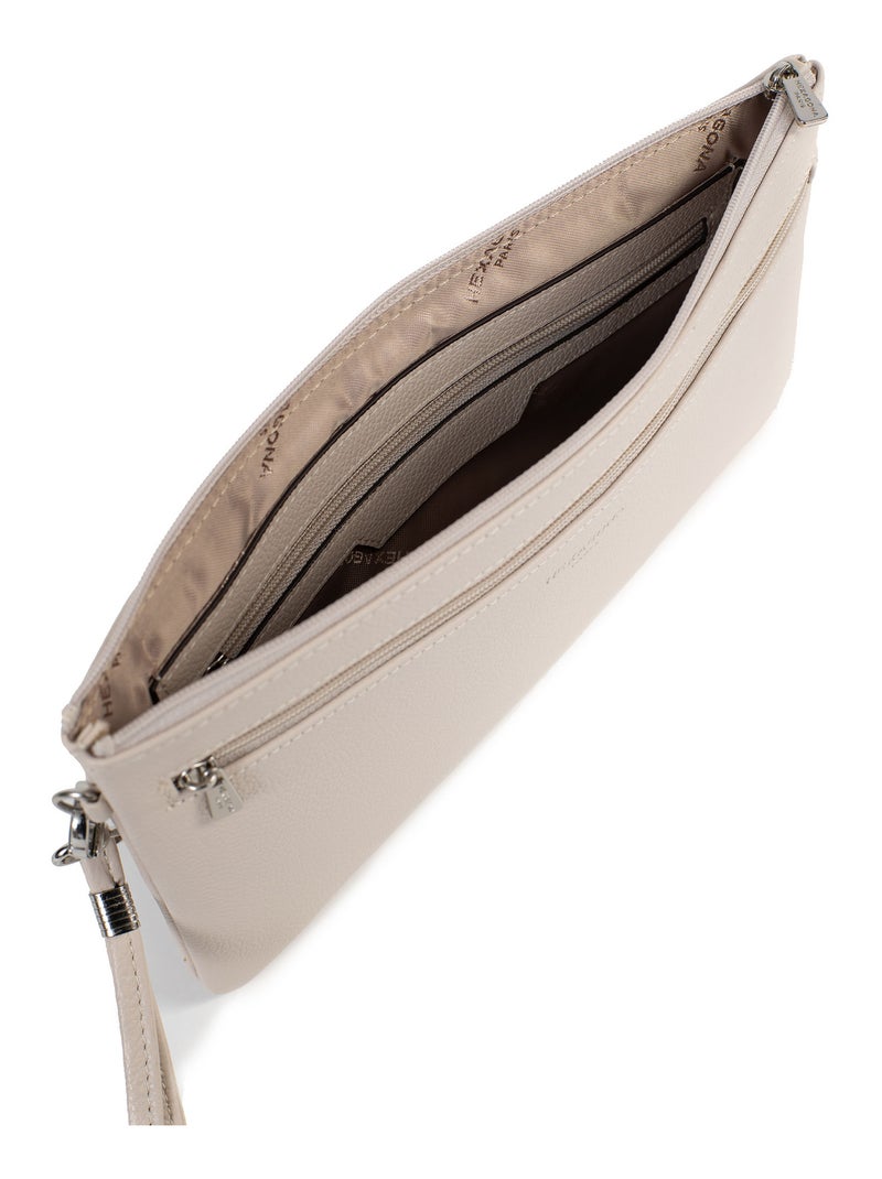 Pochette dragonne  cuir confort hexagona Ivoire - Kiabi
