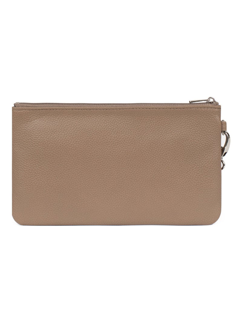 Pochette dragonne  cuir confort hexagona Marron glacé - Kiabi