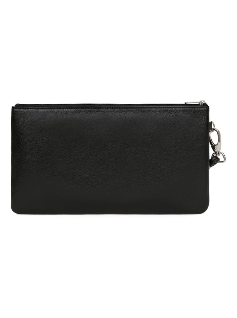 Pochette dragonne  cuir confort hexagona Noir - Kiabi