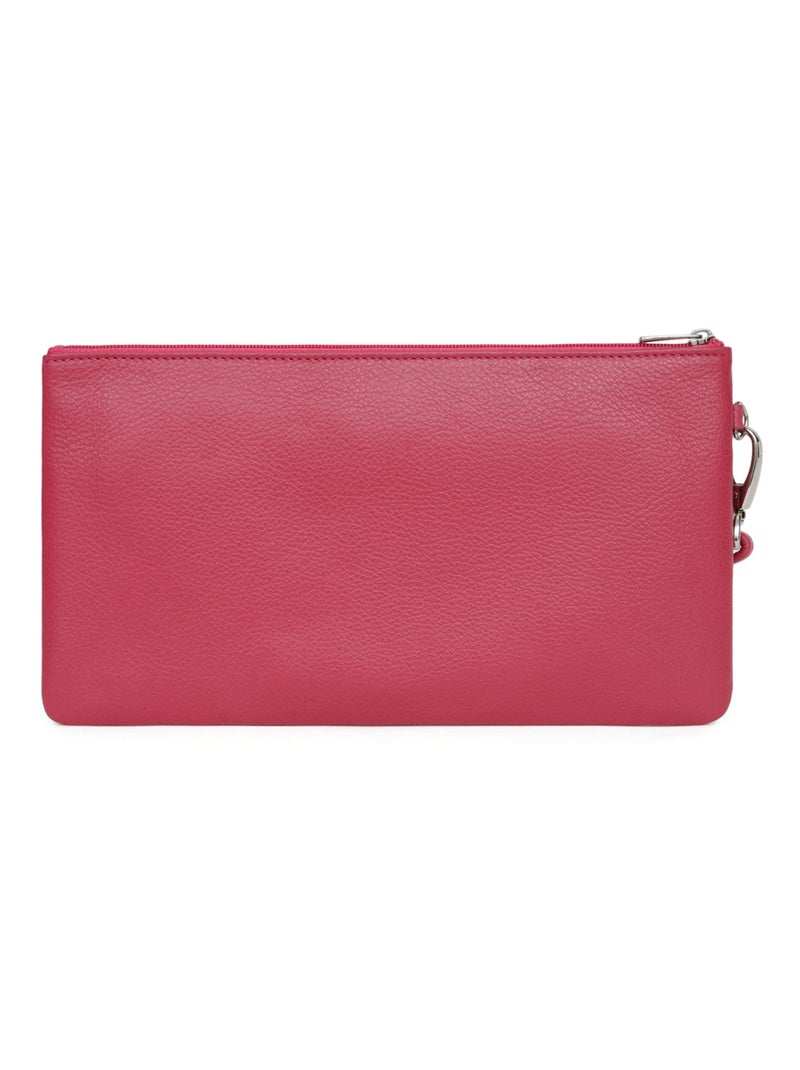 Pochette dragonne  cuir confort hexagona Rose fushia - Kiabi