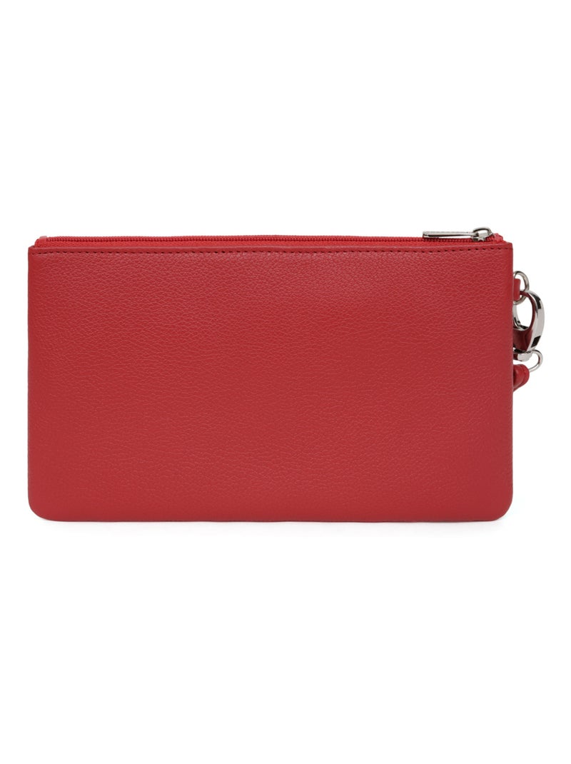 Pochette dragonne  cuir confort hexagona Rouge foncé - Kiabi
